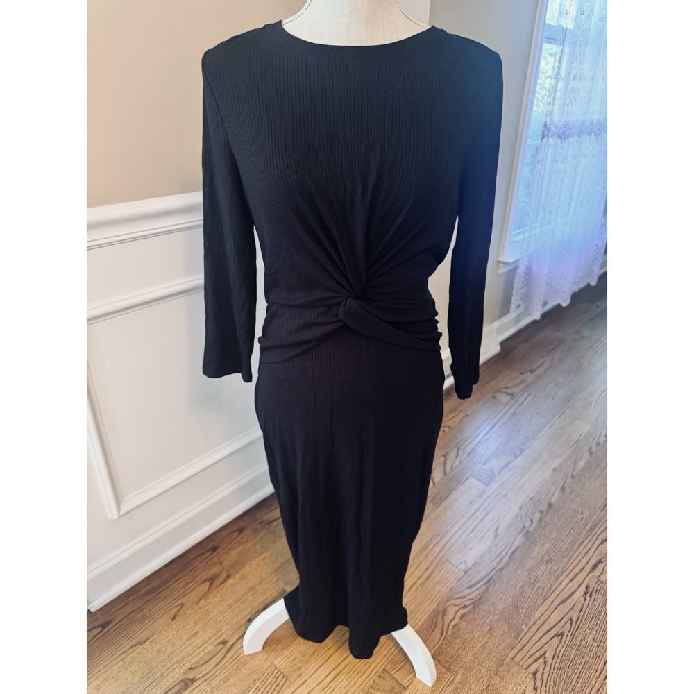 The Limited Twist Knot Front, Long Sleeve Black Dress Size‎ Medium NWT